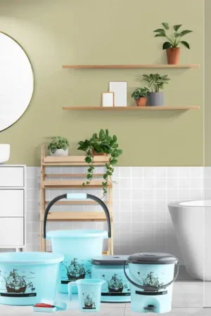 Plastic Bathroom Accessories Set – 6 Pcs
