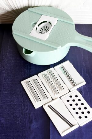 Vegetable Choppers with Drain Basket | 6 in 1 Vegetable Slicer Blades (1 Set)