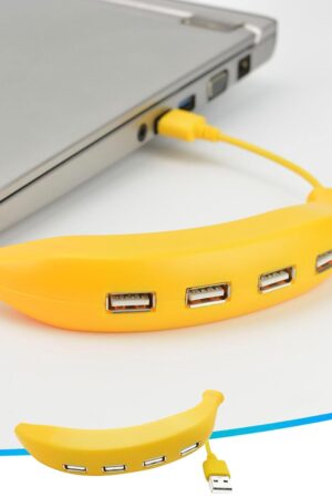 Banana Shape USB Hub, 2.0 Hub USB Splitter, 4-Port USB Hub (1 Pc)