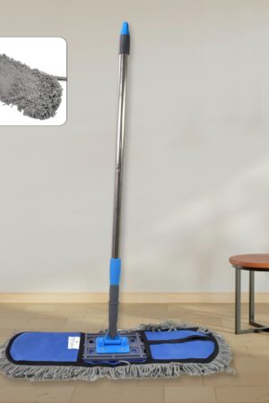 Wet and Dry Cotton Pad Floor Mop with Long Aluminium Handle (1 Pc / Large)