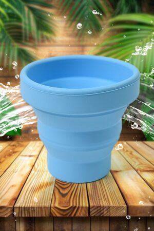Round Silicone Foldable Glass, Foldable Travel Mug Without Lid (1 Pc)