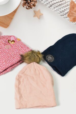 Small Cap for Winter Woolen Knitted Inside Fur Caps (1 Pc / Mix Design & Color)