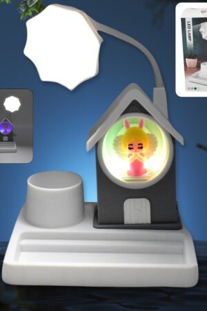 Cute Lovely Cartoon & Home Design With Plastic Base LED Desk Light, Multi Color Changes (1 Pc)