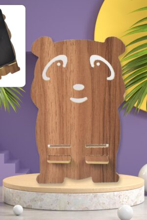 Wooden Cartoon Shape Design Mobile Stand  (1 Pc)