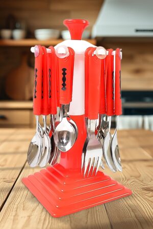 Classic Cutlery Set for Dining Table Stainless Steel 24-Piece Set With Stand (1 Set