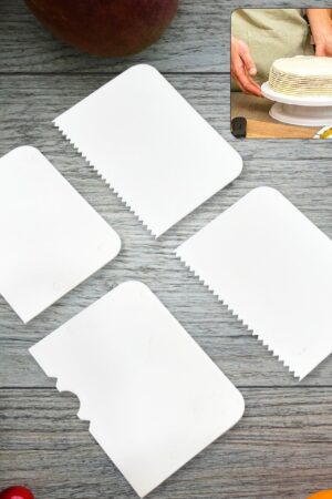 Plastic Cake Scraper Cake Decorating Pastry Baking Tool (4 Pcs Set)
