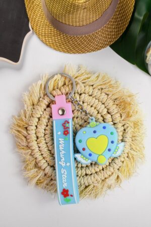 Cute Silicone 3D Key Chain with Metal Hook & Strap (Pack of 1)