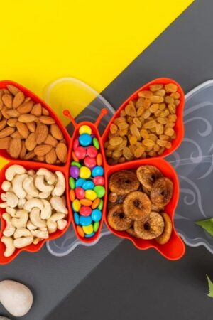 5 Compartment Multipurpose Butterfly Plastic Tray (1 Pc)