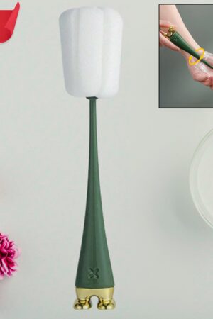 Multifunctional Silicone Bottle Cleaning Foam Brush with Plastic Long Handle (1 Pc)