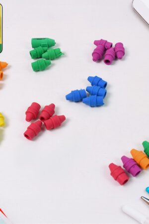 Pencil Top Eraser Rubber Erasers (1 Pc / Mix Color)
