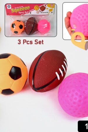 Sports Squeeze Ball Toy Set of 3 Soft Balls for Kids/Toy for Kids