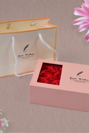 Jewellery Gift Box with Lids & Roses Packaging Box with 6 Roses (1 Set)