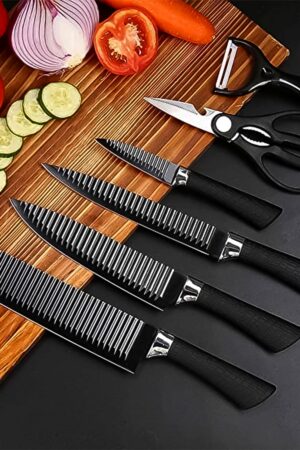 Stainless Steel Knife Set With Chef Peeler And Scissor (6 Pieces)
