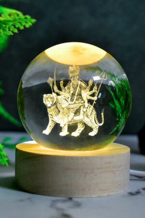 Ambaji 3D Crystal Ball lamps With Base (1 Pc)
