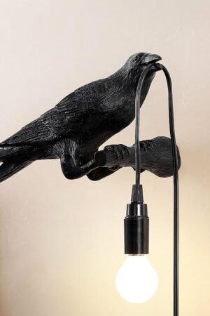 Crow Birds Table Lamps with Vintage Edison Bulb, Bird lamp (1 Set)