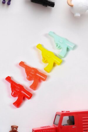 Gun Shape Pencil Top For Kids Office, Small Gun Toy (1 Pc / Mix Colour & Design)