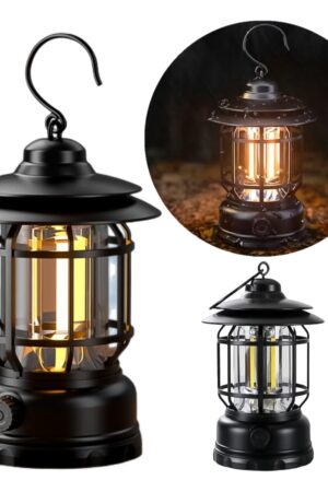 LED Camping Lante Light Retro Style Lighting Battery Type-c Rechargeable (1 Pc)