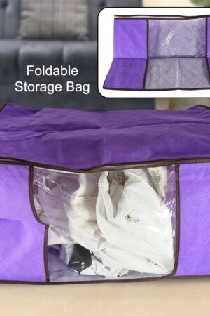 Clothing storage bag with zipper, non-woven storage bag for storing the clothes and sarees.