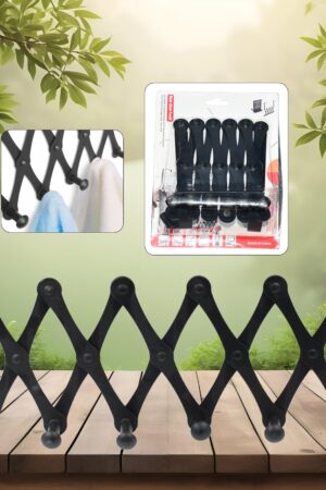 6 Hook Door Hanger, Steel Coat Rack (1 Pc)