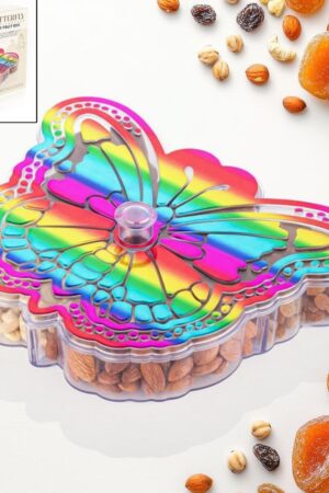 Butterfly Shape 4 Compartment Multipurpose Box | Dry Fruit Box (1 Pc)