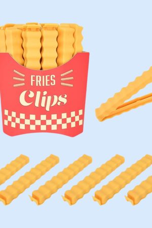 Cute French-Fries-Shaped Bag Clips With in a Magnetic Box (12 Pcs Set)