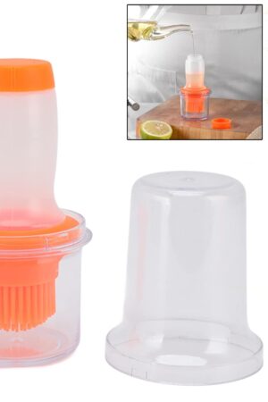 2 in 1 Portable Silicone Oil Bottle Brush with Lid (1 Set)