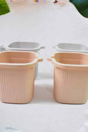 Plastic Square Bath Water Mug (4 Pc / 1000 ML / Mix Color)