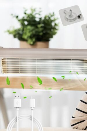 Portable Air Conditioning Cooling Fan (1 Pc / With 2 Pc Adhesive Hook)