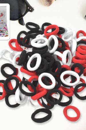Small Hairbands Bands for Hair Rubber Bands (Pack of 50 / Multicolour)