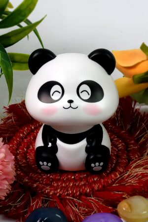Car Decoration Solar Power Moving Head Panda Statue Creative (1 Pc)