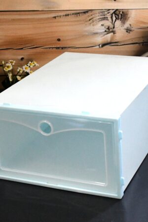 1 Layer Plastic Shoes Storage Box, Stackable Shoe Storage (1 pc / 32x21x12 CM)
