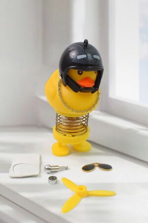 Spring Doll Dance Toy Duck Car Bicycle Bell with Propeller Helmet (1 Pc / Mix Design)