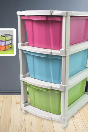 3-Layer Plastic Drawer Storage Organizer, Multi-Purpose Cabinet (1 Pc / Mix Color)