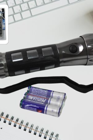 Aluminium Led/Xenon rubber grip Handtourch (3*1.5V AAA batteries / Not Included)