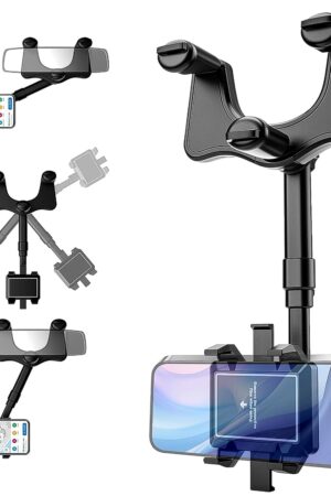 360 ° Rotating Car Rear View Mirror Phone Holder (1 Pc)