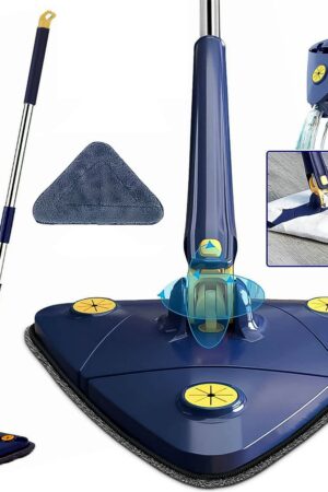 360° Rotatable Mop Triangle Mop with Long Handle (1 Pc / 113 Cm)