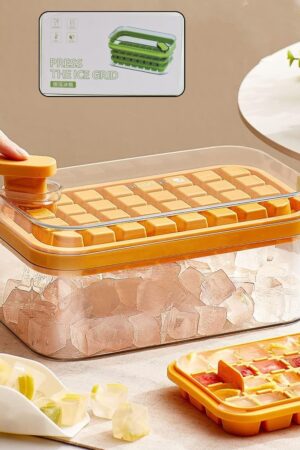 Ice Cube Tray with Lid 32 Grid, Storage Box Kitchen Bar Tool (1 Pc)