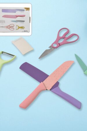 Professional Colorful Kitchen Knives Set (6 Pcs Set)