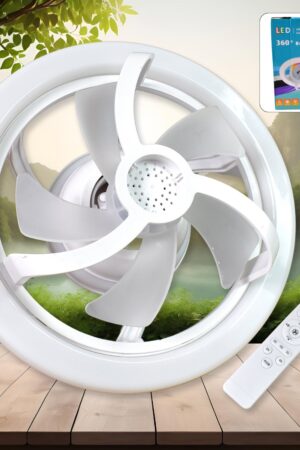 360° Rotation Ceiling Fan Light Smart Fan with Remote Control (1 Pc)