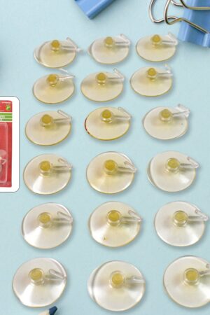 Transparent Rubber Vacuum Sucker, Suction Cup Hooks (18 Pcs Set)