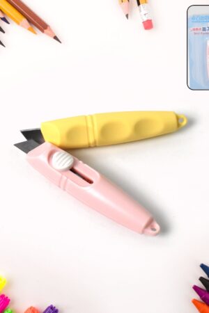 Whistle Shaped Cute Utility Knives Keychain, Portable Mail Opener (2 Pcs Set)