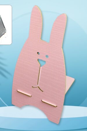 Wooden Cute Lovely Rabbit Design Mobile Stand (1 Pc)