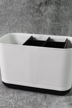 6 Compartment Multi Purpose Organizer Toothbrush Holder Stand Plastic Caddy (1 Pc)