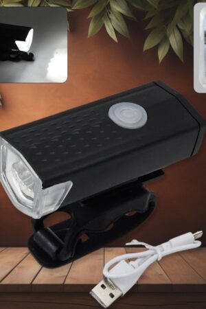 USB Rechargeable Bicycle Front Light (1 Pc)