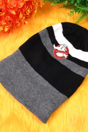 Cap for Winter Woolen Knitted Black Inside Fur Caps (1 Pc / Mix Design & Color)