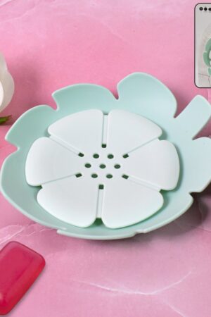 Plastic Flowers Soap Dish Bathroom Accessories Set Shower Gift (1 Pc)