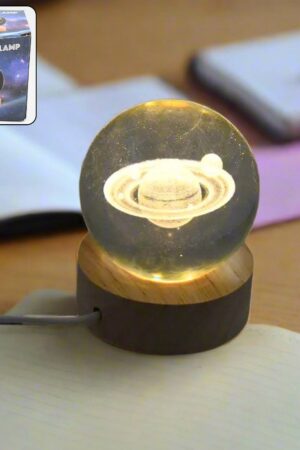 Astronaut  3D Crystal Ball lamps With Wood Base (1 Pc)