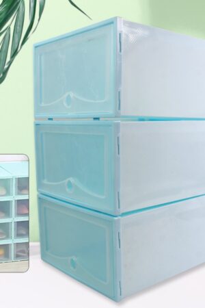 3 Layer Plastic Shoes Storage Box, Stackable Shoe Storage (1 Set / 3 Layer Set)