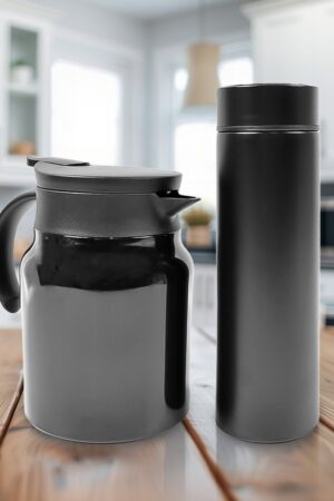 Thermal Coffee Carafe Tea Pot & Water Bottles, with LED Display (Bottle 500 ML & Pot 1000 ML / 2 Pc)
