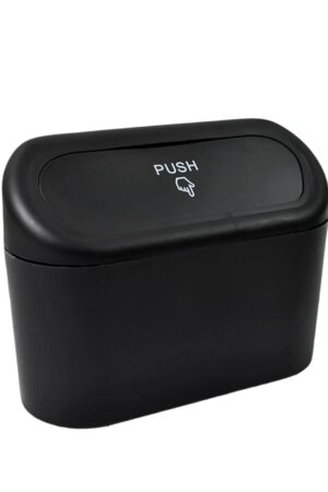 Mini Car Trash Can with Lid, Waterproof Car Trash Bin Storage Box (1 Pc)